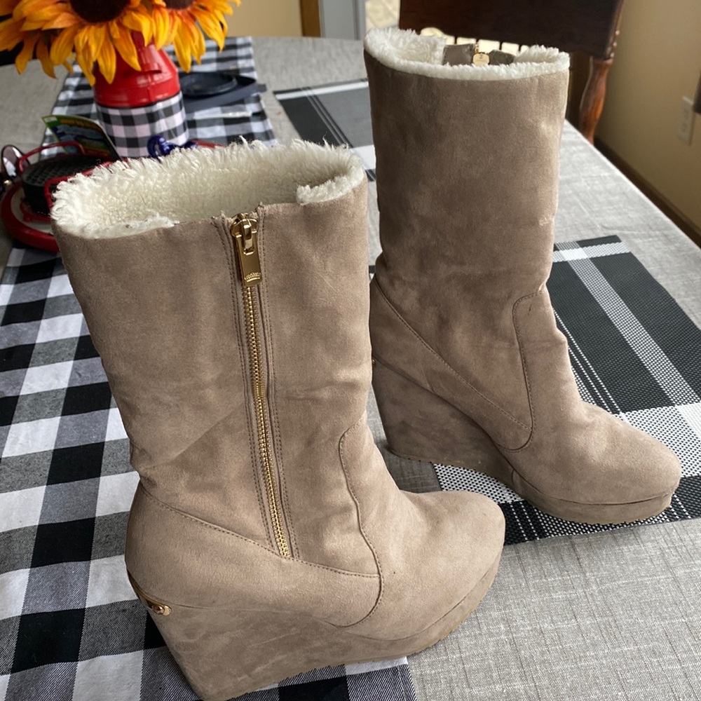 EUC Juicy Couture wedge bootie